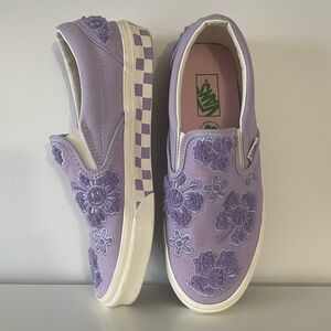 Vans Women’s Lavender Floral Slip-On Sneakers